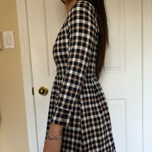plaid long sleeves dress